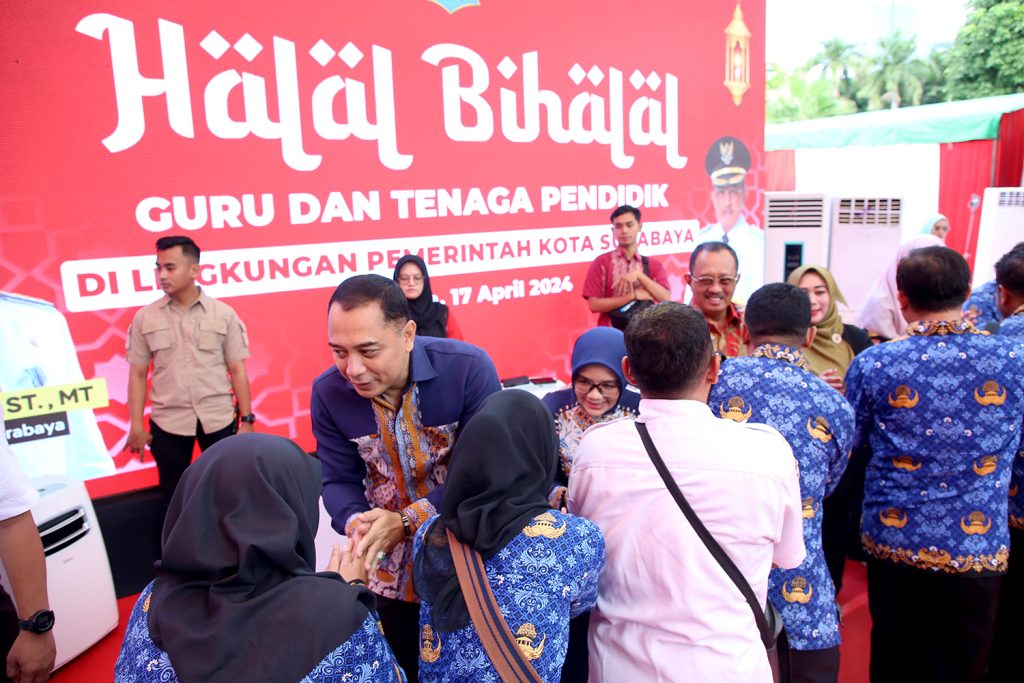 Tumplek Blek, Wali Kota Eri Cahyadi dan Wakil Wali Kota Armuji Gelar Halal Bihalal Bersama 22.900 Guru SD-SMP se-Surabaya